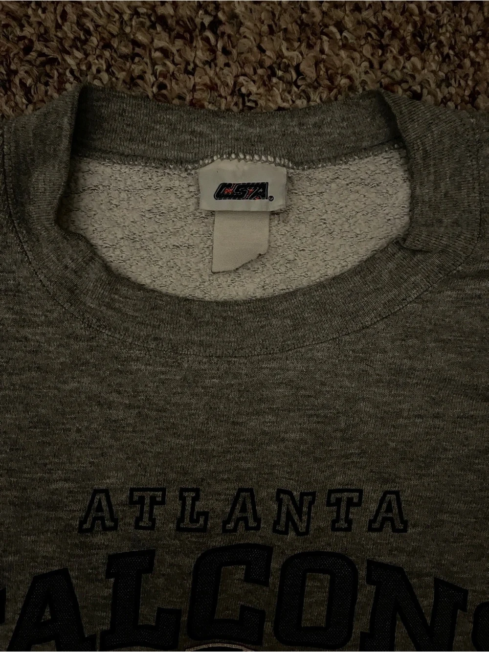 90s Gray Atlanta Falcons Crewneck Sweatshirt - Picture 2 of 4